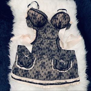 Sexy Victoria Secret French Maid Teddy 36C #{••7}